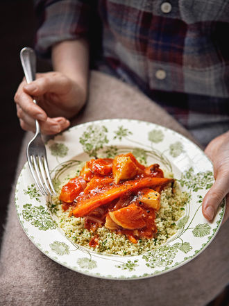 Roasted root vegetable & squash stew with herby couscous